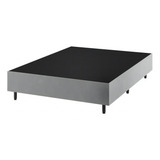 Base De Cama Box Casal Fit 138x188 Cm Prata - Vian Cor Cinza-escuro