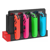 Base Dock Carregador 4 Joycon Para Nintendo Switch E Oled
