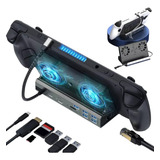 Base Dock Station Suporte 10 Em 1 Para Steam Deck Cooler Led