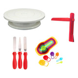 Base Giratória Bailarina + Nivelador De Bolo + Espatula