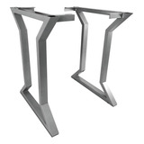 Base Mesa Bold Industrial Para Tampos Até 1,80m X 0,90m Cor Prata