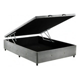 Base Para Cama Box Casal Com Baú 1400 S. Design Cor Cinza