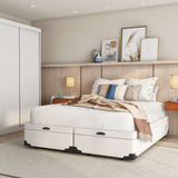 Base Para Cama Box Queen Madeleine Com Baú (45x158x198) B... Cor Branco