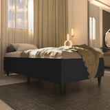 Base Para Cama Box Solterio Suede 188x88 Preto - Jrlima