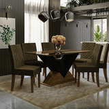 Base Para Mesa De Jantar Amora Freijó/preto Fosco Hbwt