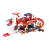 Base Pista Bombeiros Carrinho Com Oficina Heliporto 50pcs Cor Vermelho