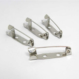 Base Prateada Alfinete Para Broche (30mm 20mm) (200 Peças)