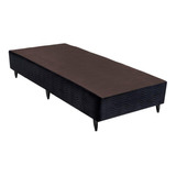 Base Sommier Camurça Preto Solteiro (88x188x30)