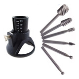 Base Suporte+kit Fresas Para Micro-retífica Dremel E Outras 