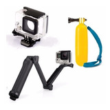 Bastão Go Pro Dobrável 3 Way Boia Gopro Caixa Estanque 3 4