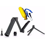 Bastão Go Pro Hero Dobrável 3 Way + Boia Alça Gopro Hero
