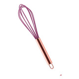 Batedor De Ovos Fouet Rose Cobre Rosa Inox E Silicone 26cm