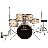 Bateria Acústica Michael Audition Natural Completa Bumbo 20