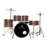 Bateria Acústica Michael Trinity Dmt320 Kit Completo C/banco