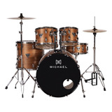  Bateria Acústica Michael Trinity Dmt322 Matte Mahog
