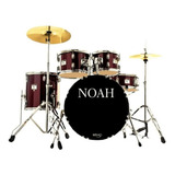 Bateria Acústica Noah Sc5 Metallic Wine Bumbo 22 Completa