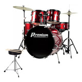 Bateria Acústica Premium Dx722 Vermelha Com