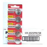 Bateria Botão Cr2025 Panasonic Cartela C/ 5 Un.