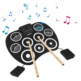 Bateria Elêtronica De Silicone Portátil Pedal Baquetas Midi