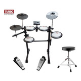 Bateria Eletrônica Turbo 7 Pad Tdx16 Kit Com Banco