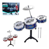 Bateria Infantil Completa 3 Tambores Profissional Rock