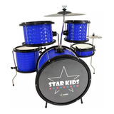 Bateria Infantil Luen Star Kids Azul Com Chimbal - Completa