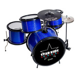 Bateria Infantil Luen Star Kids Azul Completa