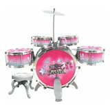 Bateria Infantil Rock Party Rosa Instrumento