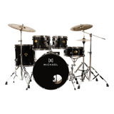 Bateria Michael Dml422 Sparkle Black Legacy Acústica