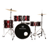 Bateria Michael Trinity Dmt222 Wr Bumbo 22 C/ Pratos E Banco