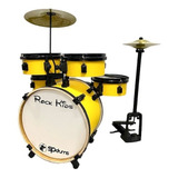 Bateria Musical Acústica Infantil Rmv Rock Kids Com Chimbal