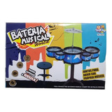 Bateria Musical Infantil Drum Instrumento Tambor Baquetas