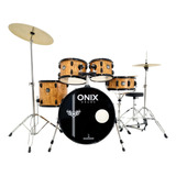 Bateria Nagano 22 Completa Banco E Pratos Onix Smart Kds Koa