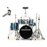 Bateria Nagano Garage Gig Oceano + Bag Baqueta Oferta Novo