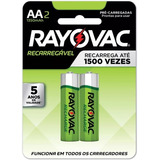 Bateria Pilha Recarregável Rayovac Plus Aa