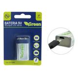 Bateria Recarregável 9v Usb Original Green