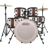 Bateria Rmv Infinity Cedro/branca 22 Com Banco E Pratos