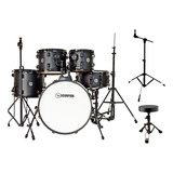 Bateria Rmv Scorpion Bumbo 22, Duas Estantes E Banco