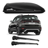 Bau Bagageiro Teto Maleiro Jetbag 450l Preto Tcross T-cross