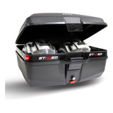 Baú Bauleto Bagageiro Moto Stoned 52 Litros Universal Preto