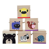 Bau Caixa Organizador De Brinquedos Linho Infantil Com Tampa