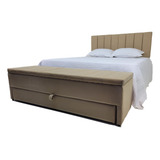 Baú Com Gaveta E Cabeceira King 195x117cm Modelo Até O Chão