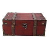 Baú De Joias De Madeira Antigo Com Fechaduras Chest Treasure