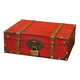 Baú De Joias De Madeira Antigo Com Fechaduras Chest Treasure