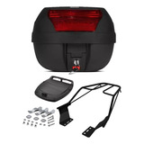 Baú Maleiro Moto 28 Litros Protork Suporte Bagageiro Preto