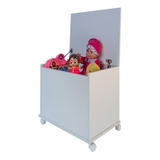 Baú P/ Guardar Brinquedos Roupas, Em Mdf Branco C/rodinhas