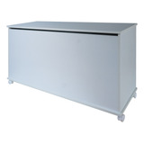 Baú P/ Guardar Brinquedos Roupas, Em Mdf Branco C/rodinhas
