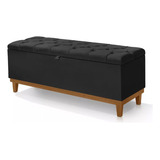 Baú Recamier Puff Calçadeira Grande P/ Cama King 1,90 Linho