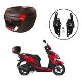 Bauleto Awa Proos 34l Preto + Suporte Baú Honda Elite 125