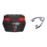Bauleto Bau Pro Tork 30 L + Bagageiro Suporte Prata Cb 300 R